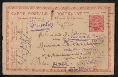 Postkarte an Maria Biermé av Fernand Khnopff