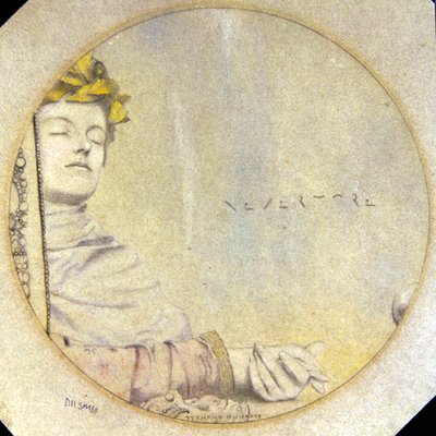Aldrig mer (penna och färgade kritor på papper) av Fernand Khnopff