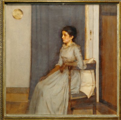 Porträtt av Maria Monnom, dotter till Brysselredaktören, senare Mme (målning på duk) av Fernand Khnopff