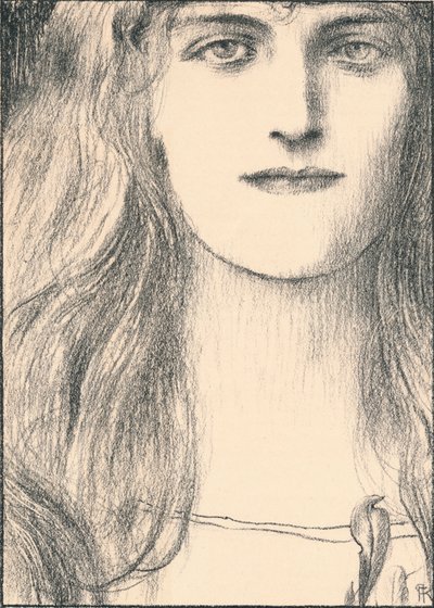Ett ansiktshuvud, 1898 av Fernand Khnopff