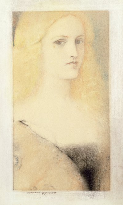 Venetian Memory (pastell & penna på duk) av Fernand Khnopff