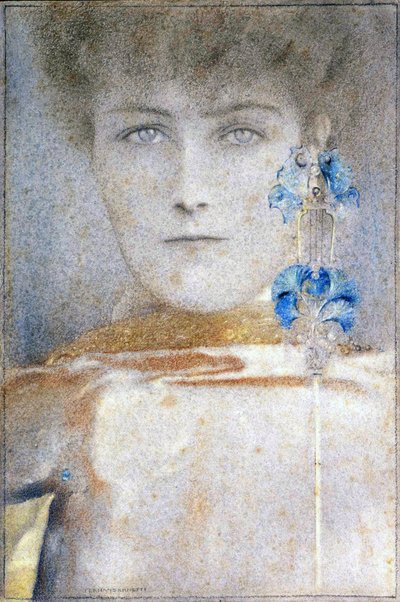 Vit mask av Fernand Khnopff (1858-1921) av Fernand Khnopff