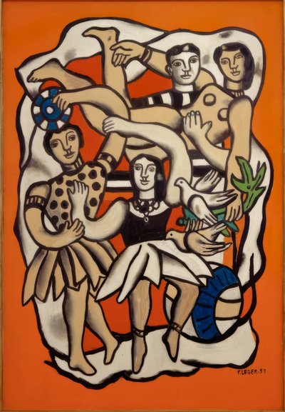 Dansöserna med fåglar av Fernand Leger