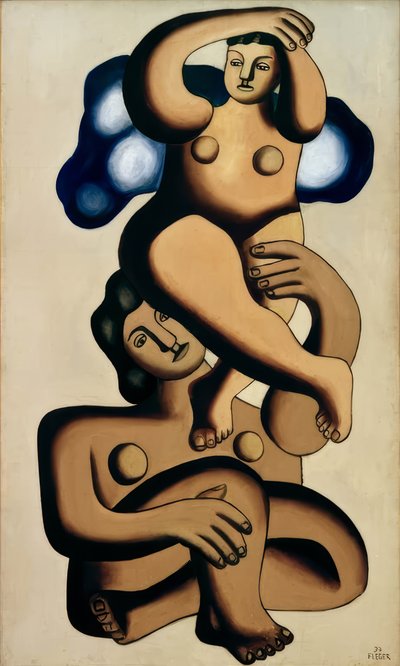 Kompos med 2 papegojor (studie) av Fernand Leger