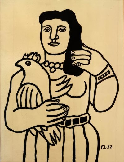 Die Frau mit dem Vogel von Fernand Leger