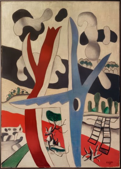 Landskap med blå träd av Fernand Leger