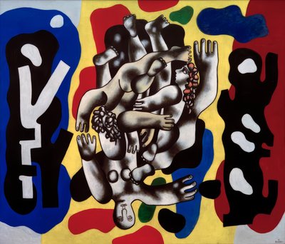 Dykare på gul bakgrund av Fernand Leger