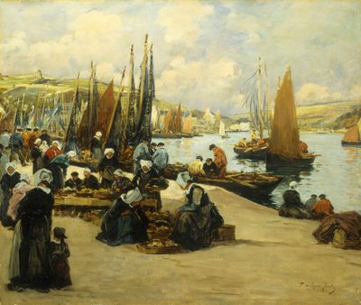 På kajen, Audierne av Fernand Legout Gerard