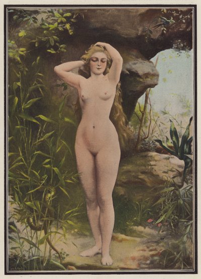Eve (färg litho) av Fernand Lematte