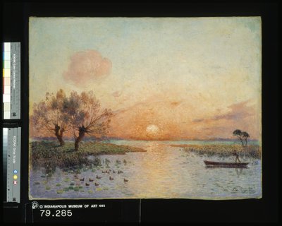 Dammen vid solnedgången (La Mare Au Coucher Du Soleil) (olja på duk) av Fernand Loyen du Puigaudeau