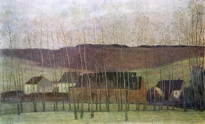 Landskap med byggnader, 1898 av Fernand Maglin