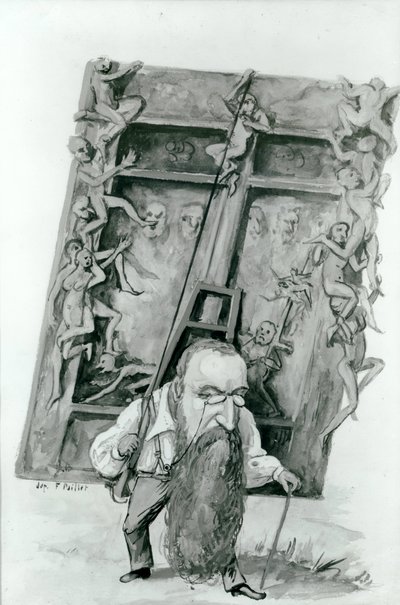 Porträtt av Auguste Rodin som bär helvetets portar (wc på papper) av Fernand Paillet