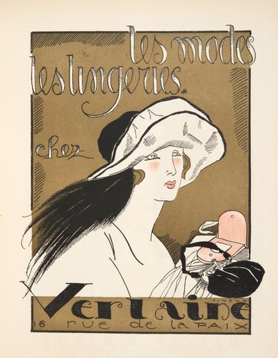 Annons för Verlaine, från Gazette de Bon Ton, pub. 1920 (stenciltryck) av Fernand Siméon