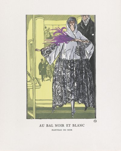 På Black and White Ball, pub. 1921 (stenciltryck) av Fernand Siméon