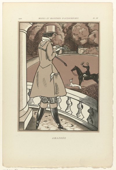 Modes and Manners of Today, 1922, Pl. 4: Amazone av Fernand Siméon
