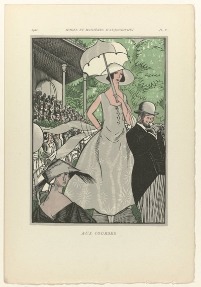 Modes and Manners of Today, 1922, Pl. 5: At the Races av Fernand Siméon
