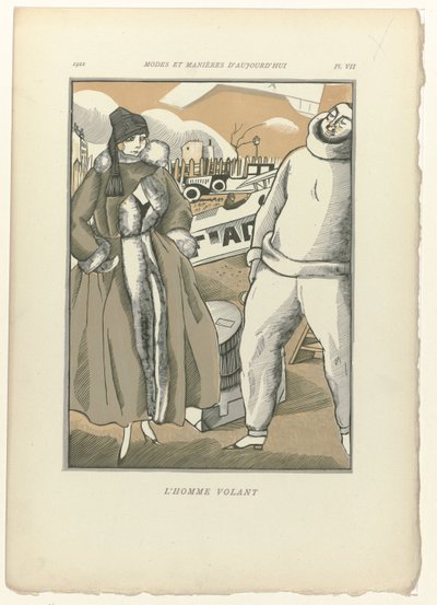 Modes and Manners of Today, 1922, Pl. 7: The Flying Man av Fernand Siméon