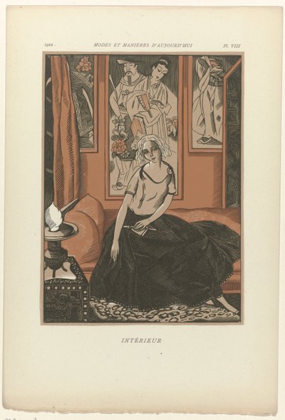 Modes and Manners of Today, 1922, Pl. 8: Interiör av Fernand Siméon