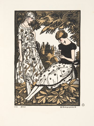 A Little, Many, from a Collection of Fashion Plates, 1920 (stenciltryck) av Fernand Siméon