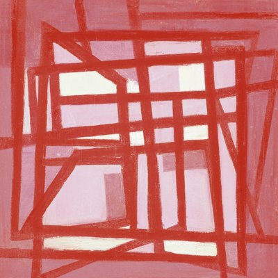 Abstrakt rött rutnät av Fernando Vieira