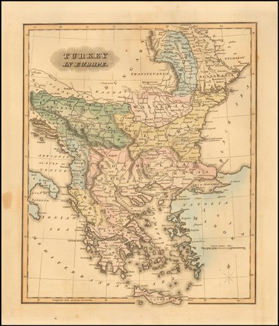 1823 års karta över Turkiet i Europa av Fielding Lucas, Jr av Fielding Lucas Jr.