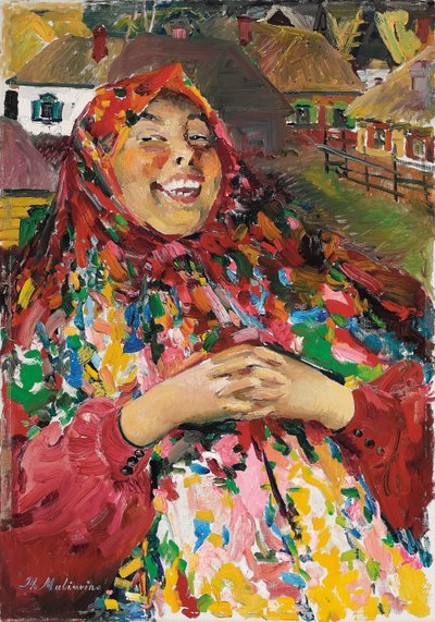 The Laughing Peasant (olja på duk) av Filipp Andreevich Maliavin