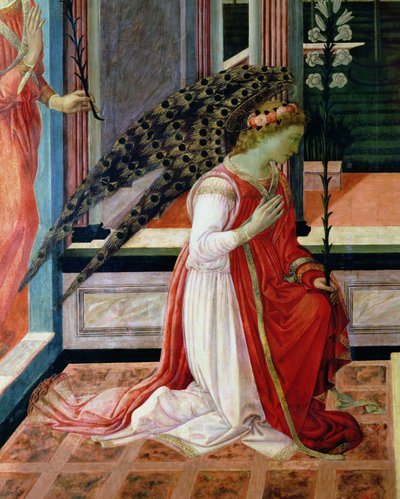 Annunciationsdetalj för 58343 av Filippino Lippi