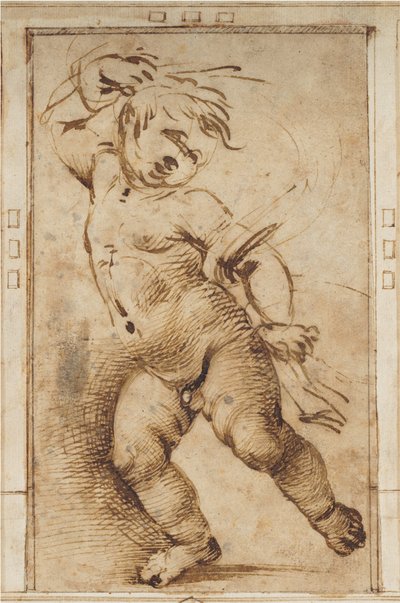 Dansande Putto som håller ett draperi av Filippino Lippi