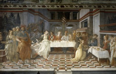 Herodes bankett, avsnitt av Johannes Döparens liv, ca 1452-64 (fresk) av Filippino Lippi