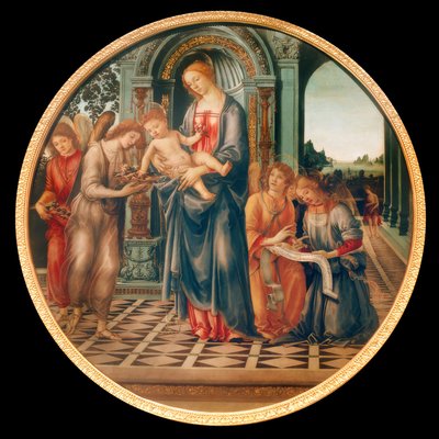 Maria med barnet, änglarna och Johannes Döparen av Filippino Lippi
