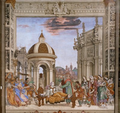 Johannes Evangelisten återupplivar Drusiana (målning) av Filippino Lippi