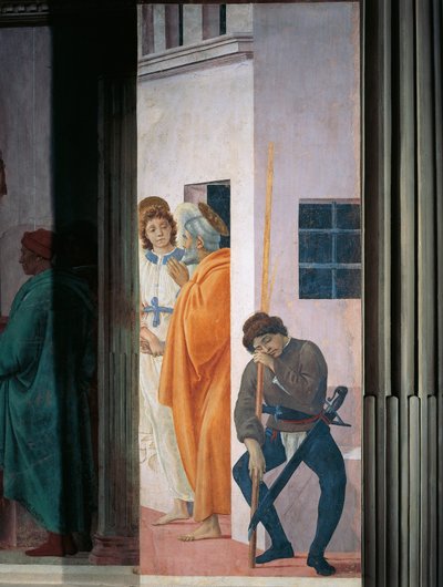Sankt Peter befriad från fängelset, av Filippino Lippi, fresk av Filippino Lippi