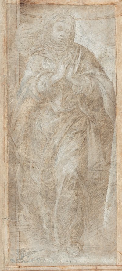 Stående kvinna med händerna knäppta i bön av Filippino Lippi