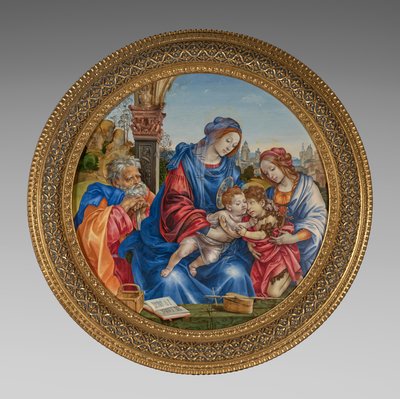 Den heliga familjen med Johannes Döparen och Sankta Margareta av Filippino Lippi