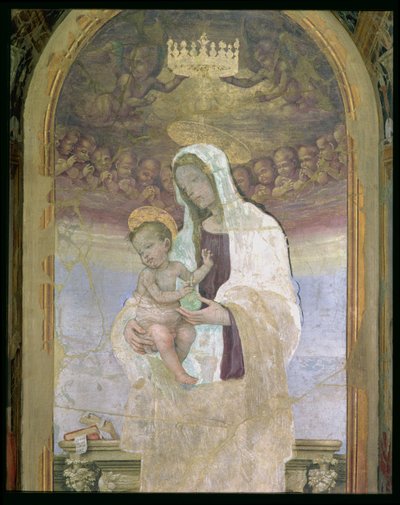 Madonnan och barnet, en detalj från tabernaklet i Canto al Mercatale, 1498 av Filippino Lippi