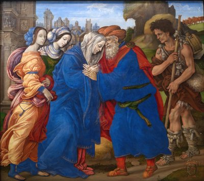 Mötet mellan Joachim och Anne utanför Jerusalems gyllene port av Filippino Lippi