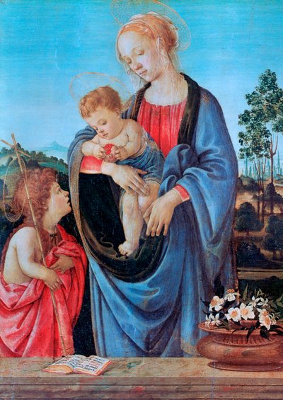 Jungfrun och barnet med Johannes, 1480 av Filippino Lippi