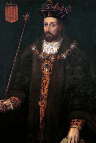 Porträtt av Alfonso (Alfonso) III av Katalonien, IV av Aragon, kallad debonnaire (1299 - 1336), kung av Aragon och Sardinien (1327-1336) av Filippo Ariosto
