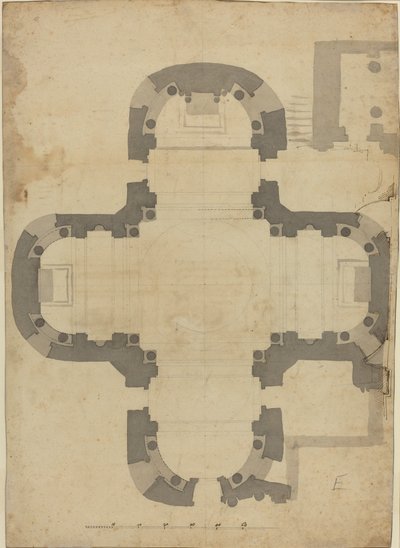 Planritning [verso] av Filippo Juvarra