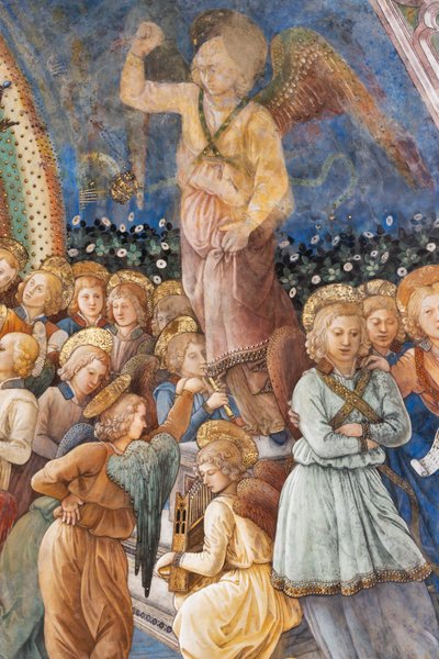 Änglar, detalj av Marias kröning av Filippo Lippi