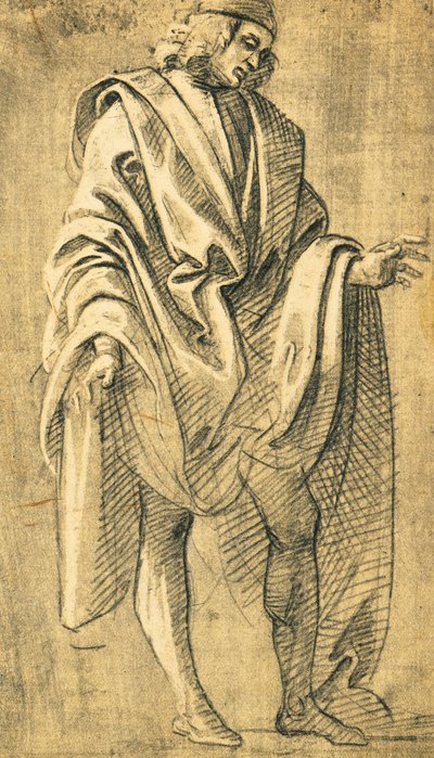 Studie av mänsklig mansfigur, blyertsteckning av Filippo Lippi (ca 1457-1504) av Filippo Lippi