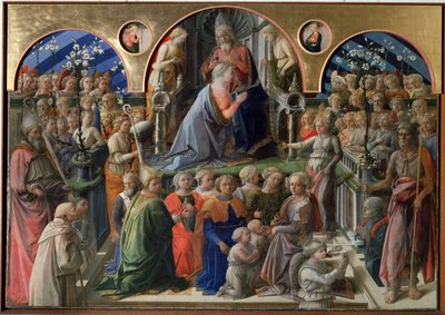 Jungfruns kröning - tempera på panel av Filippo Lippi