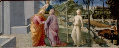 Mötet vid Gyllene porten, c1440-1445 av Filippo Lippi