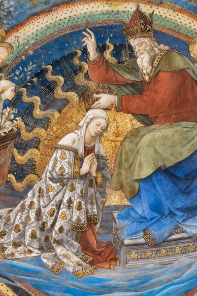 Jungfru Maria och Gud, detalj av Marias kröning av Filippo Lippi