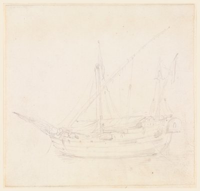 Teckning, Ett segelfartyg, ca 1780 av Filippo Marchionni