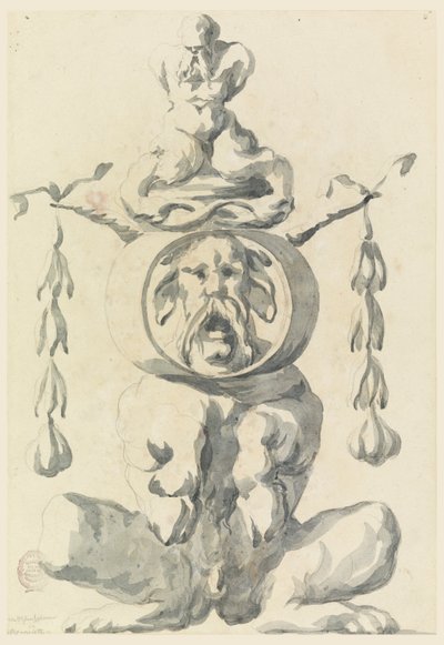 Teckning, Grotesk figur, 1550-1625 av Filippo Marchionni
