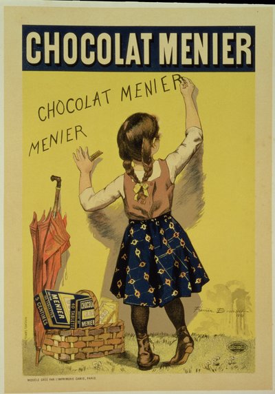 Reproduktion av en affisch med reklam för "Menier"-choklad, 1893 av Firmin Bouisset