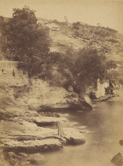 [Beach, Cliff, and Water Front Cafe] av Firmin Eugène Le Dien