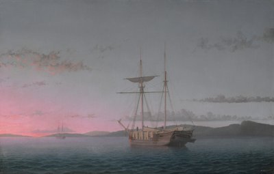 Timmerskonnertar på kvällen i Penobscot Bay av Fitz Henry Lane