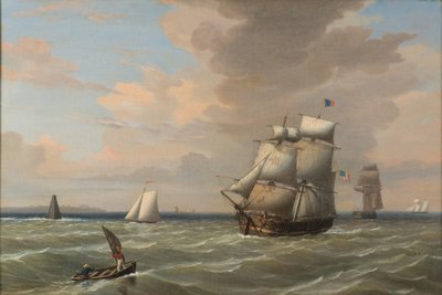 Fartyg som lämnar Bostons hamn, 1847 av Fitz Henry Lane